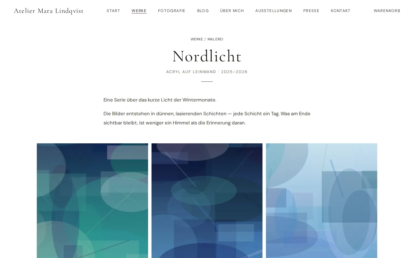Serienseite mit Werken